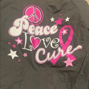 Peace Love Cure Kids Shirt - Pink and Black